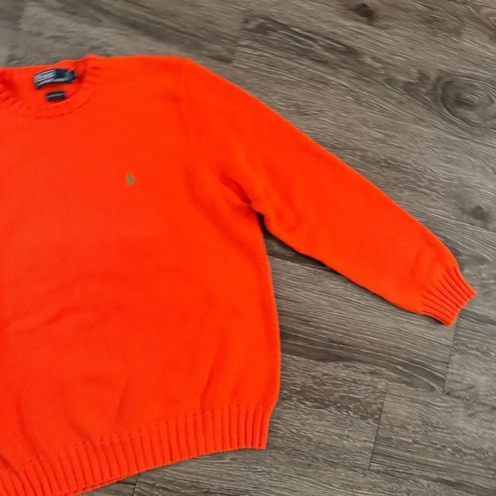 Polo By Ralph Lauren Vintage Orange Cotton Sweater